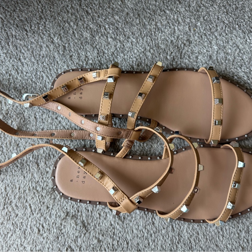 a new day Brown gladiator Sandals
